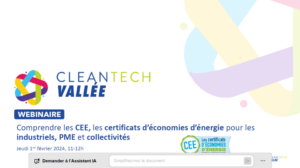 Lire la suite à propos de l’article Webinaire – Comprendre les Certificats d&rsquo;économies d&rsquo;énergie pour les industriels, entreprises et collectivités